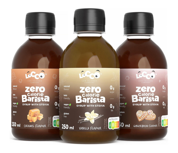 LOCCO 0 kcal syrop Barista ze stewią 3x250 ml Karmel/ Wanilia / Piernik - 1503781 - zdjęcie